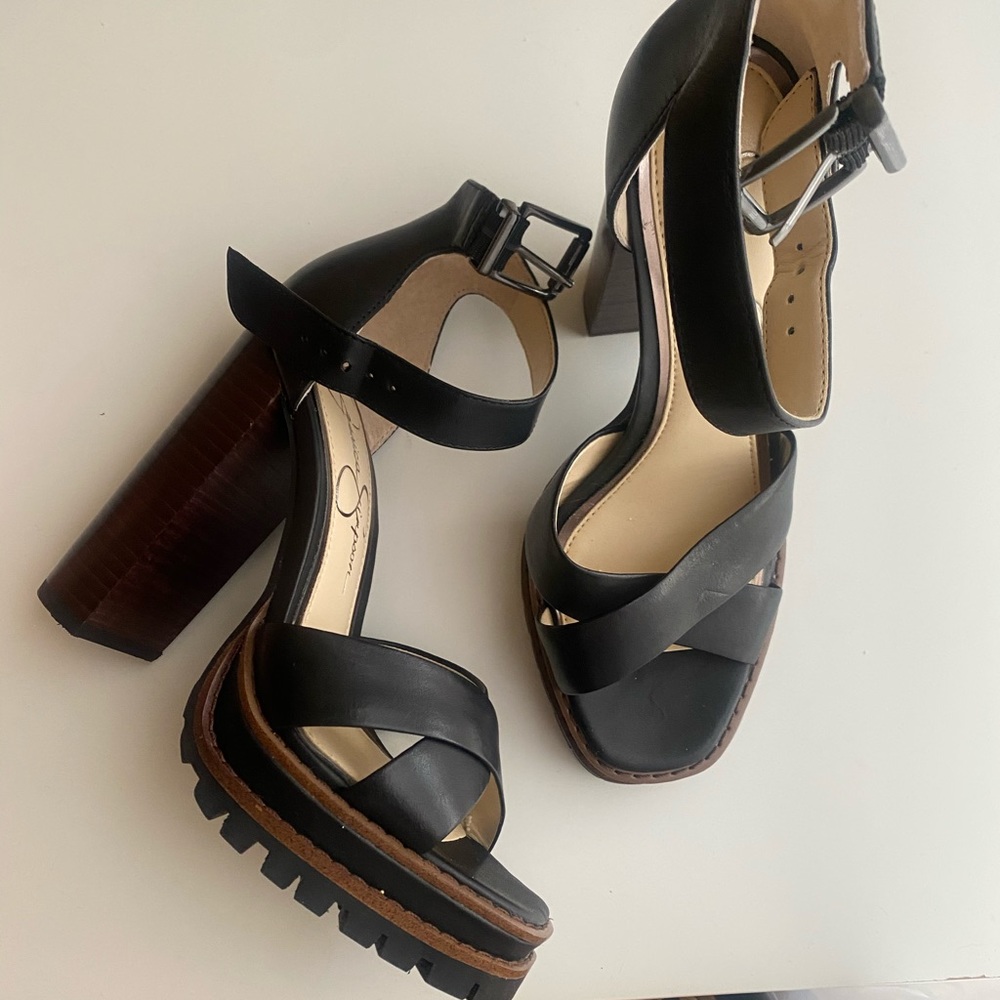 Stacked Sandal Heels